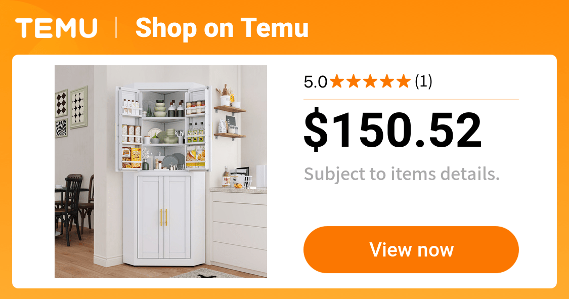 63 Inch High Metal Corner Cabinet, Metal Storage Cabinet with * * Shelves, Cutlery Cabinet with 6 Adjustable Shelves, Farmhouse Cabinets In 