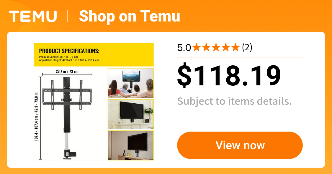 * Automated TV Lift, with *-inch * for Screens up to 60 Inches, Adjustable Height from 42&*; to 73&*;, Remote-Controlled, and * of Su