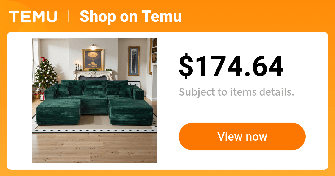 108'' u-shaped modular sectional sofa with ottoman | boneless cloud couch for living room | modern corduroy upholstery, deep ergonomic & chaise lounge, assembly, fabric with memory foam, brand | Shop On Temu And Start Saving | Temu