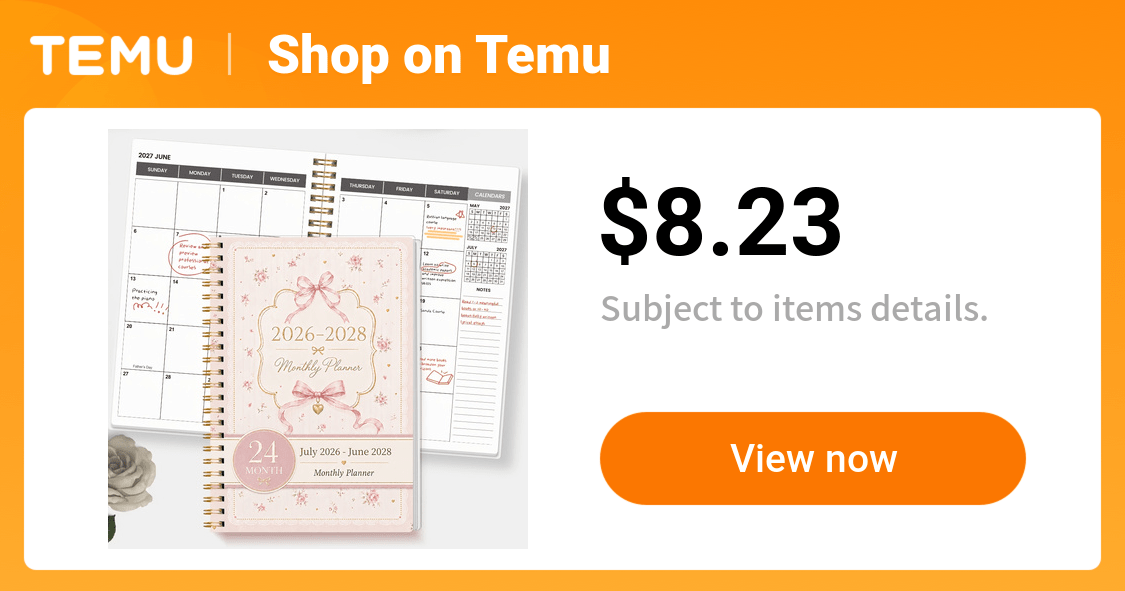 A5 24-Month Planner July 2026-* 2028 Hardcover Spiral Notebook with Pink Floral Bow Cover & Golden Twin-Wire Binding - Retro Monthly Calendar Organ