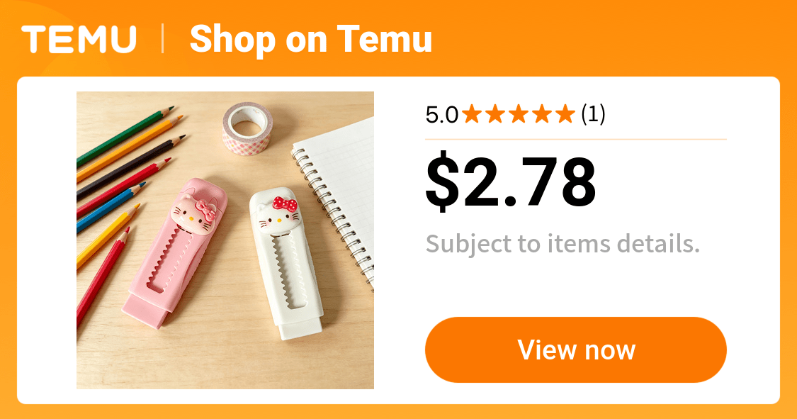 Eraser - * Theme Eraser by *. Sliding * Type. Fine Texture, Clean Erasing. KT Cat Pattern. Replaceable Eraser *. Suitable for