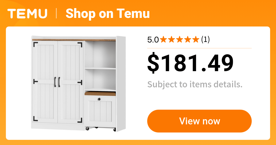 Farmhouse Style Shoe Cabinet with Entryway Bench, Shoe Storage Organizer with Adjustable Shelves, Doors, And Lockable Casters, for Hallway, Entryway,