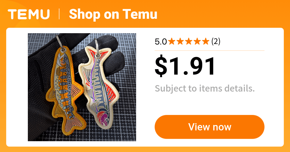 novelty trout keychain key ring fun woven tag key - Temu