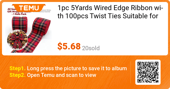 1pc 5 Yards Wired Edge Ribbon with 100pcs Twist Ties, Christmas Plaid Red Bow Ribbon for DIY Crafts